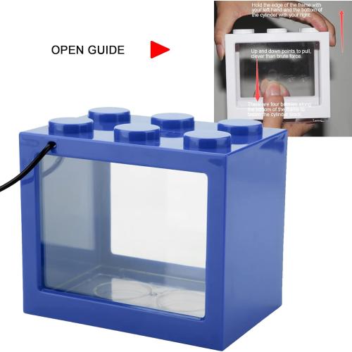 Small Fish, Acrylic Mini Fish Desktop Mini Aquarium Bowl for Goldfish Aquarium Starter Kits with USB LED Light Office Tea Table Decor