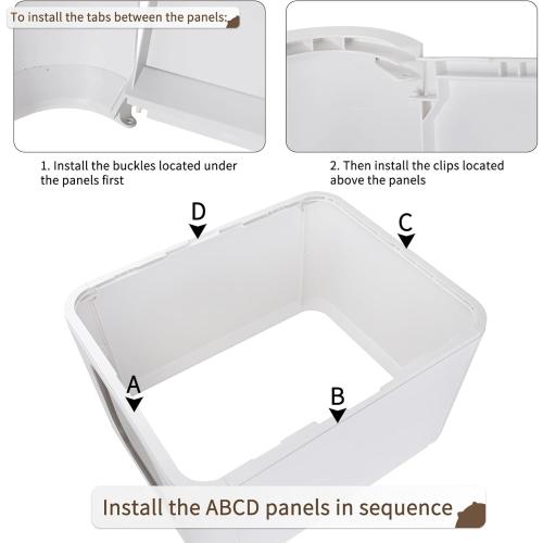 RIZZARI Stainless Steel Cat Box: Enclosed Design with High Walls - Light Gray - Large Litter Pan for Odor Control Indoors