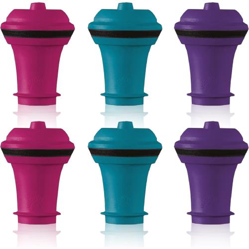 Vacu Vin Wine Saver Vacuum Stoppers – Set of 12 Multicolor – Airtight Seal to Keep Wine Fresh Up to a Week – Compatible with Vacu Vin Wine Saver Pump – Reusable & Dishwasher Safe