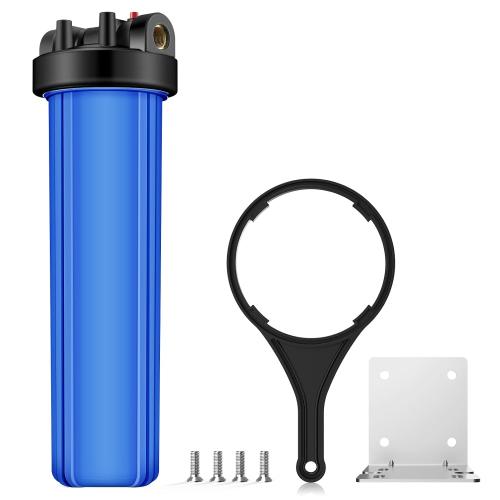 SimPure DB20P 20 *4.5 Whole House Sediment Water Filter Housing | Universal Sediment & Carbon Filter Housing | 1 NPT Port with Pressure Release Button | Well and City Water Pre-Filter