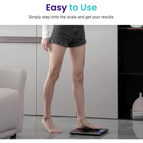 Etekcity Bathroom Scale for Body Weight, Highly Accurate Digital Electronic Weighing Machine for People, LCD Display, Large Size, 6mm Tempered Glass for Safe Home Use, Batteries Included, 400 lbs