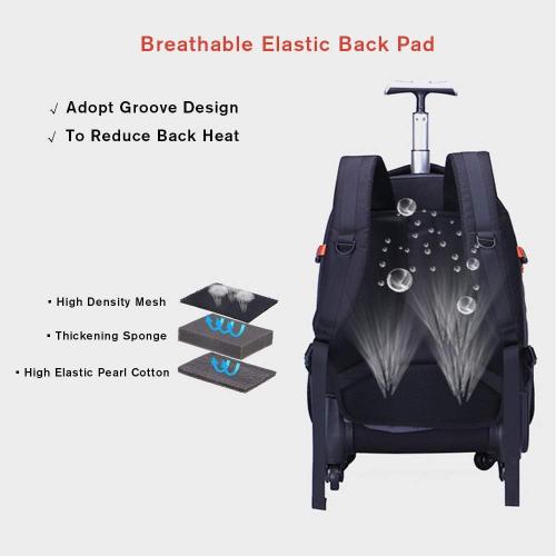 Size 20-22 Color Light Green AOKING 20/22″Water Resistant Rolling Wheeled Backpack Laptop Compartment Bag
