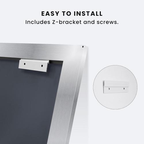 Amorho 24x30 Inch Bathroom Mirror Silver, Thick Metal Framed Wall Mirrors for Over Sink, Brushed Nickel Mirror Perfect for Bedroom, Living Room, Entryway, Rectangle (Horizontal/Vertical).