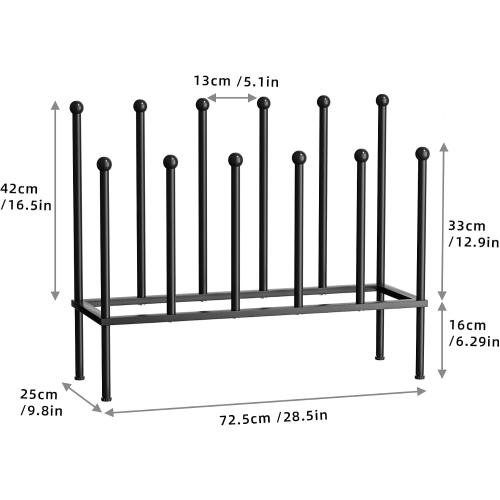 pickpiff Free Standing Shoe Racks - Black Metal Boot Rack, Shoe Organizer for Dorm Room, Closet, Entryway, Bedroom, Patio Outdoor, Hallway, Black Shoe Rack Organizer, Shoe Storage Fit for 6 Pairs