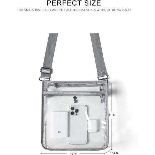 Bluome Clear Bag for Stadium Events 12 x6 x12, Clear Crossbody Purses for Women Concerts Stadium Approved Work Beach