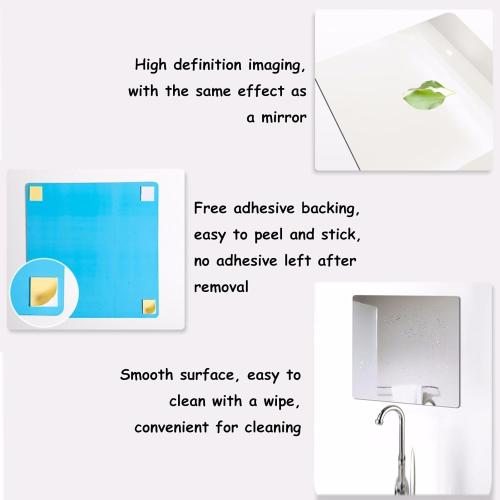 Glass Full-Length Wall Mirror Tiles, 4 Pieces in Total, Square Wall Mounted Mirrors, Suitable for Frameless Mirror Tiles in Home Gyms, Bedrooms, and Doors