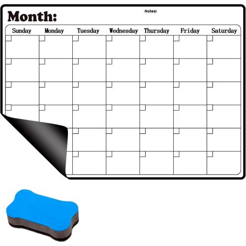 A3 Magnetic Monthly Planner for Fridge Monday to Sunday, Reusable Dry Erase Monthly Planner Memo Whiteboard Calenda for Home Office to Do List.