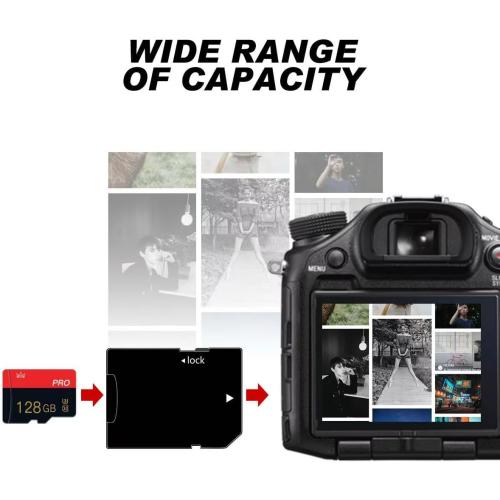 2 Pack Micro Memory Card 128GB Class 10 with Adapter High Speed Memory Card for Tablet,Drone