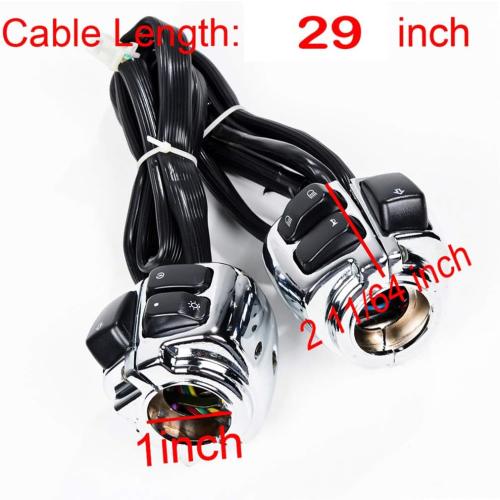 AMOPA Compatible with 1996-2012 Harley 1'' Handlebar Softail Dyna Sportster V-Rod Motorcycle Horn Turn Signal Head Light Switch with Harness & Hydraulic Brake Master Cylinder Clutch Levers