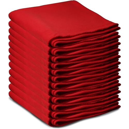 6 Pack of Bulk Soft Fleece Blankets 49X 62 Light Weight, Cozy Warm Throw Blanket Sofa Travel Outdoor, Wholesale (49X 62, 12 Pack black) (See the Pictures for the color)