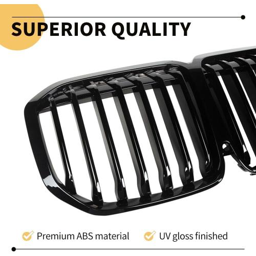 MAXDOM Replacement Front Upper Grill Fit for BMW (2019-2022) X7 G07 – Gloss Black Single Slat ABS Grille