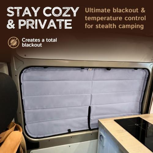 Living in a Bubble Insulated Blackout Window Covers for RAM Promaster 2014-Current. Bare Metal Frame Only (Sliding Door 2014-Current)