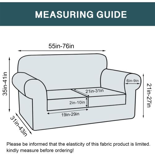 FantasDecor 3 Piece Sofa Covers Velvet for 2 Cushion Couch Stretch Loveseat Slipcover with Individual Seat Elastic Furniture Protector for Pets (Loveseat, Luggage)