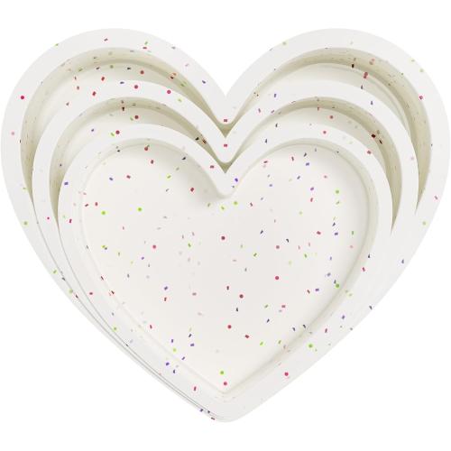 3 Pcs Silicone Heart Shaped Cake Pans 10 Inch 8 Inch 6 Inch Mini Small Large Heart Cake Pan Set Nonstick Silicone Heart Molds for Baking (Cream)