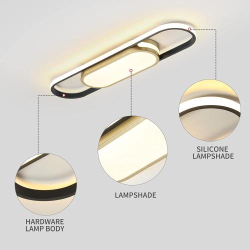 Tioolo Modern LED Flush Mount Ceiling Lights Dimmable LED Ceiling Lamp with Remote Control 2.3ft Acrylic Linear Ceiling Lighting Fixtures for Living Room Kitchen Dining Room Bedroom (40W/3000-6500K)