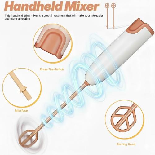 Handheld Electric Baby Formula Mixer with 2 Stirring Sticks, Portable Small Drink Milk Powder Mixer for Bottle Protein Powder Coffee Travel Office Home Stirrer Supply