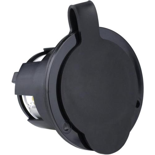 Cllena NEMA L14-30 Flanged Generator Power Inlet/Outlet Receptacle Socket with Cover 30 Amp 125/250V 7500W (Black)