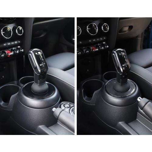 iJDMTOY Twill-Weave Carbon Fiber Pattern Finish Steptronic Shift Well Boot Cover Decoration, Compatible with MINI Cooper 2019-up F54 F55 F56 F57 F60