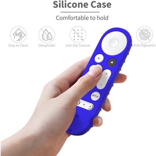 Silicone Cover Case for Google TV Streamer 4K Google TV (4K) Voice Remote 2024 Remote Cover Anti-Slipping Silicone Case (Blue)