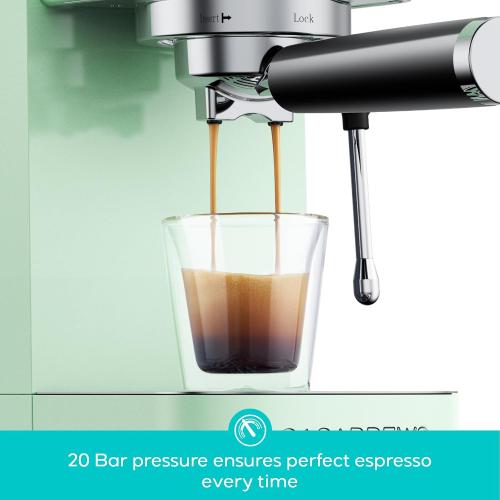 CASABREWS 3700 Essential Espresso Machine 20 Bar, Compact Coffee Maker with Steam Frother for Cappuccino, Latte, 43.9oz Water Tank, Gift for Coffee Lovers, Pastel Green