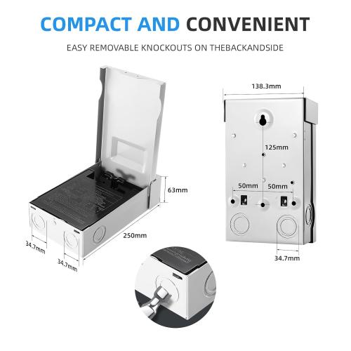 30 Amp AC Disconnect Switch Outdoor 120/240VAC Pull Out Switch Waterproof Metal Box for Air Conditioning Fused (Fuse not Included)