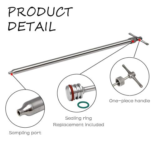 Drum Thief Sampler, These Stainless Steel Liquid Samplers are Designed to Extract Samples from Drums, Tanks, and Rail Cars.(20inch)