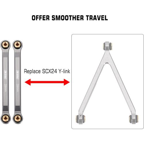 INJORA High Clearance Front 4 Links Set for SCX24 Gladiator Dodge Power Wagon 1/24 RC Crawler Car Axial, 8PCS (Grey)