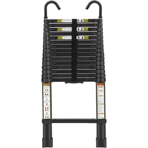 Telescopic Ladder, 20.34FT RIKADE Aluminum Telescoping Ladder with Stable Hook and Non-Slip Feet, Portable Extension Ladder for Household and Outdoor Working 330lb Capacity