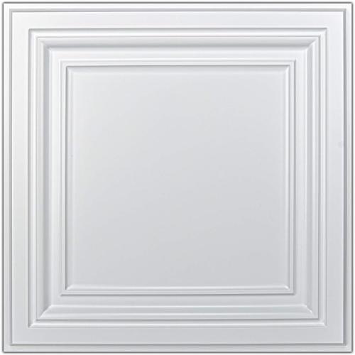 Art3d PVC Ceiling Tiles, 2'x2' Plastic Sheet in White (12-Pack)