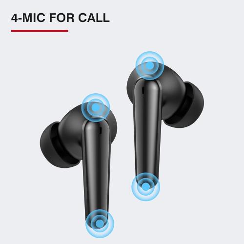 TRANYA T30 Wireless Earbuds, Immersive Sound with Deep Bass, 40H Playtime, 4 Microphones for Clear Call, Bluetooth Earbuds with Low-Latency Game Mode, IPX7 Waterproof Headphones for Sports