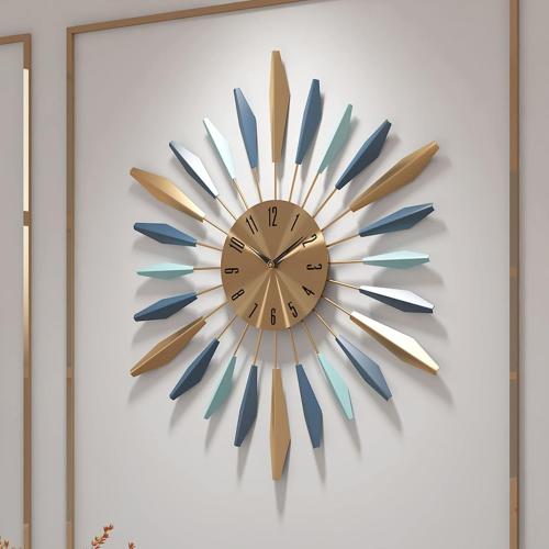 YISITEONE Large Wall Clock Metal Decorative, Mid Century Silent Non-Ticking Big Clocks, Modern Home Decorations for Living Room,Bedroom,Dining Room, Office, 22 inch
