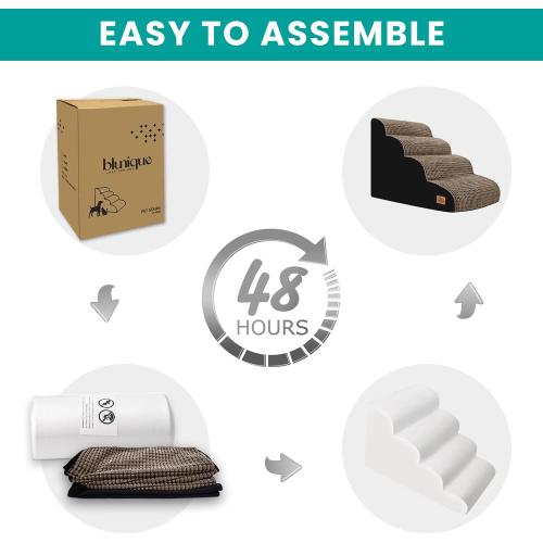 SAGE GREEN Dog Srairs for Small Dogs, 4-Step Dog Ramp for High Beds and Couch, Foam Dog Stairs with Durable Non-Slip Waterproof Fabric Cover, Pet Stairs for Pets Joint