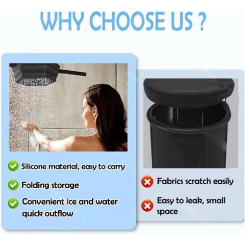 Portable Foldable Silicone Ice Bath Tub for Cold Plunge Therapy, Rapid Cooling Recovery for Athletes, Fitness, Home & Gym Use