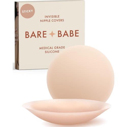 SizeD-H..color cream Reusable Silicone Nipple Covers - Waterproof, Nude, 4 Shades - Sticky Breast Stickers for Strapless Dress