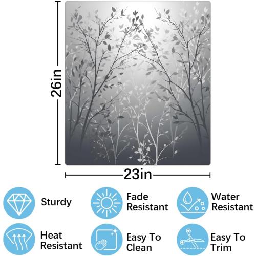 Dishwasher Magnet Cover, Grey Tree Waterproof Fade-Resistant Decorative Cover, Durable Magnetic Panel for Dishwasher