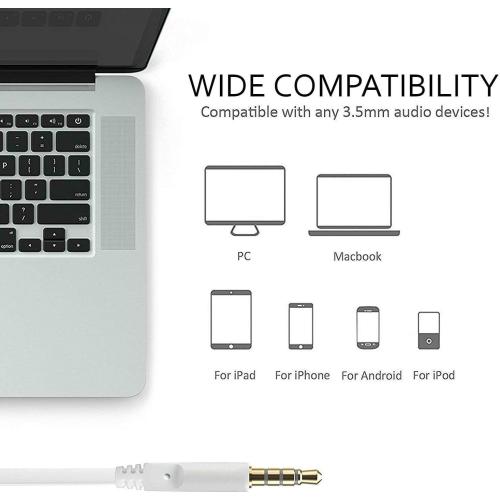 Aux Headphones/Earphones/Earbuds 3.5mm Wired Headphones Noise Isolating Earphones with Built-in Microphone & Volume Control Compatible with Phone 6 SE 5S 4 Pod Pad Samsung/Android MP3 (2 Pack)