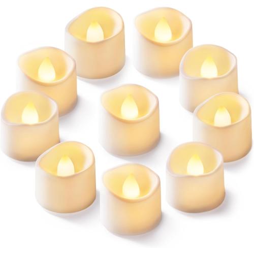 Homemory 12Pcs Flickering Flameless Candle Battery Operated, 200 Hours Fake Electric LED Tea Lights for Votive, Centerpiece Table Decorations, Wedding, Aniversary, Halloween, Christmas