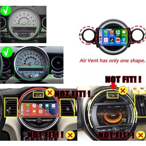 Size 9 Inch Android 13 Car Stereo for Mini Cooper R56 2007-2014, Double Din Touch Screen Car Radio Receiver Head Unit with CarPlay Android Auto Wireless GPS/FM/WiFi/SWC/AHD Backup Camera Mic, 2 32G