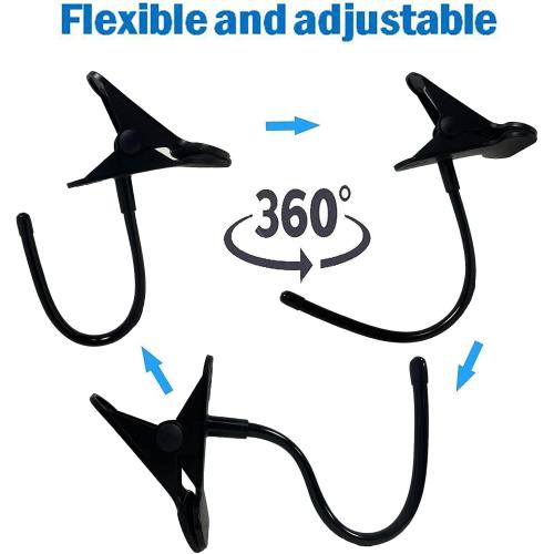 Headphone Stand with Adjustable Hook, Metal Headset Holder, Flexible Tip, Clamp-On, Universal Thickness, Vertical and Horizontal Mount, for Desk up to 2 inch (50MM) - 744591662932