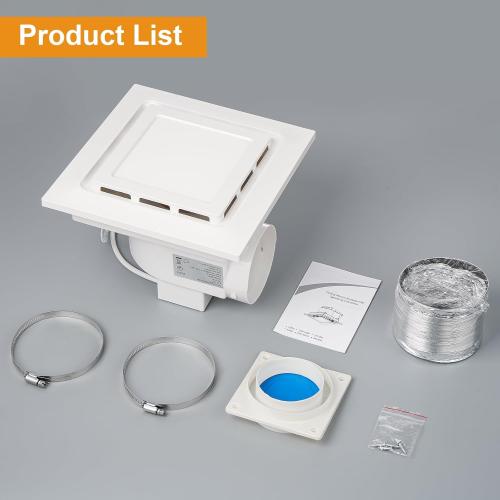 Bathroom Exhaust Fan with Light 10x10 IN Panel, Mounting Opening 8.3x8.3 IN 130CFM Ultra Quiet 1.0 Sone Exhaust Fan with 1500lm 6000K Light Ventilation Fan Combo for home, office etc