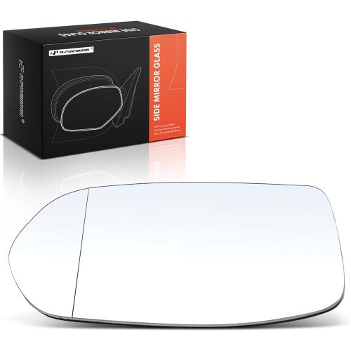 A-Premium Left Driver Side Non-Heated Mirror Glass with Backing Plate Compatible with Honda CR-V CRV 2012-2016, HR-V HRV 2016-2018 - Exterior Side View Flat Mirror