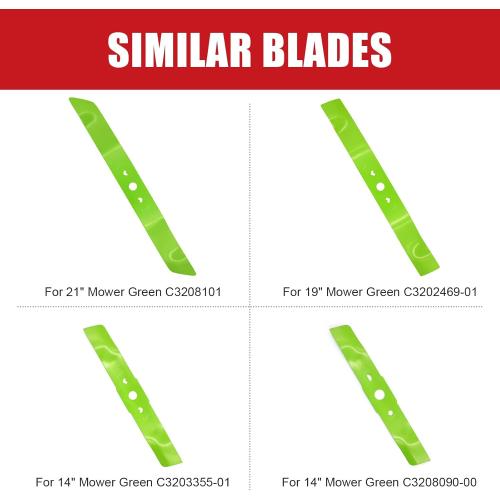 Lawn Mower Blade for Greenworks 19 inch Mower C3202469-01 MO40L414, LMF465, LME476