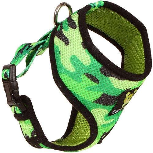 EcoBark Dog Harness - Eco-Friendly Max Comfort Harnesses - Luxurious Soft Mesh Halter - Over The Head Harness Vest- No Pull and No Choke for Puppy, Toy Breeds & Small Dogs (Medium, Camo)