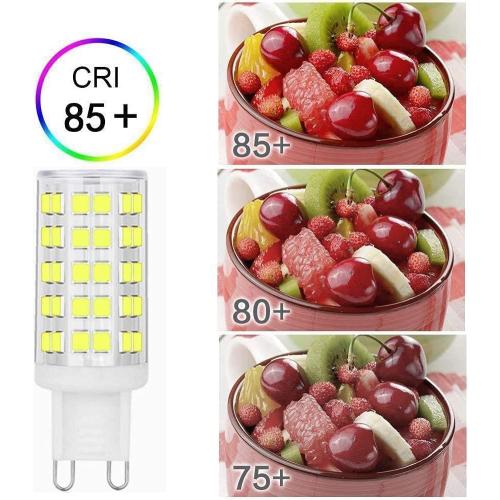 G9 LED Light Bulb Daylight Dimmable 6W,(60W Halogen Equivalent),6000K 120V No-Flicker G9 Bi Pin Base LED Bulbs for Chandeliers, Home Lighting 360° Beam Angle,600LM 6 Packs