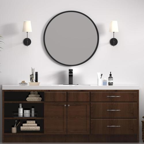 Matte Black Waterfall Bathroom Faucet 1 Hole or 3 Hole, Single Handle Rv Bathroom Sink Faucet with Pop Up Drain, Bathroom Vanity Faucet with cUPC Supply Hose and Deck Plate