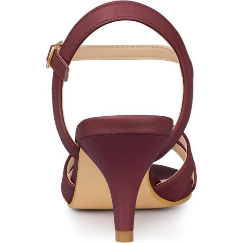 Allegra K Women's Cross Straps Kitten Heel Sandals ( Size: 8.5)