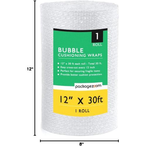 12 inch x 30 ft Bubble Cushioning Wrap, 2 sets, Perforated Every 12 Protective Packing Moving & Shipping Supplies for Boxes & Fragile Items