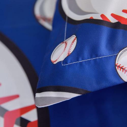 ADASMILE A & S Baseball Sheets Medium for Boys Kids Sports Sheet for Teens Baseball Bedding Set 3D Blue Ball Game Printed Bed Sheet with Pillowcase Soft Microfiber All Season Room Decor