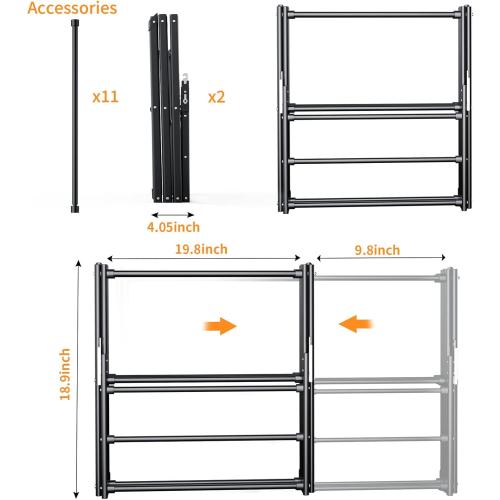 Black 40x28.8x14.2 Clothes Drying Rack Household Indoor, Foldable Drying Rack Clothing for Laundry - 40 x 28.8 x 14.2, Space Saving Indoor&Outdoor, Black-1pack