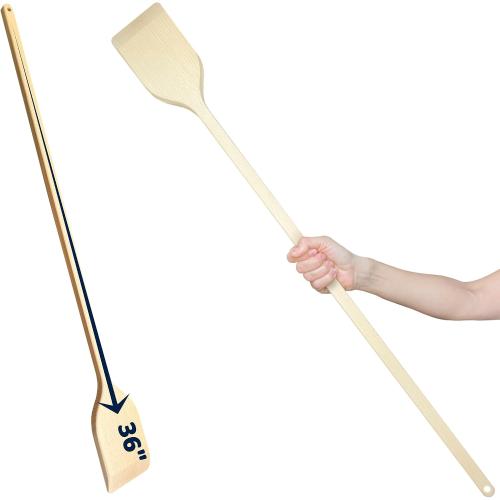 36-in Beech Heavy Duty Wooden Mixing Paddle - Made in Ukraine - Handle Long Stir for Cooking Cajun Crawfish Boil and Brewing Beer - Stirring Spatula for Brewing Mixing Grill Camping in Big Stock Pots